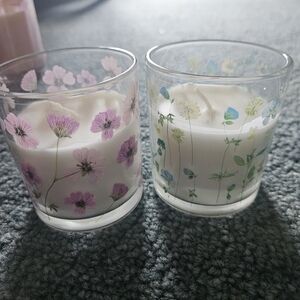 New Mini Jar  Scented Candle Set, Floral Glass Jars